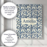 Personalised Name Nautical Anchor Rope Custom  Modern Room Accent Elegant Feature Canvas Wall Art Print Decor Picture Ready to Hang