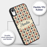 Red Sailboat Compass Seamless Pattern Vintage Custom Name Protective Phone Case Mobile Cover Durable Everyday Smartphone Shock Resistant
