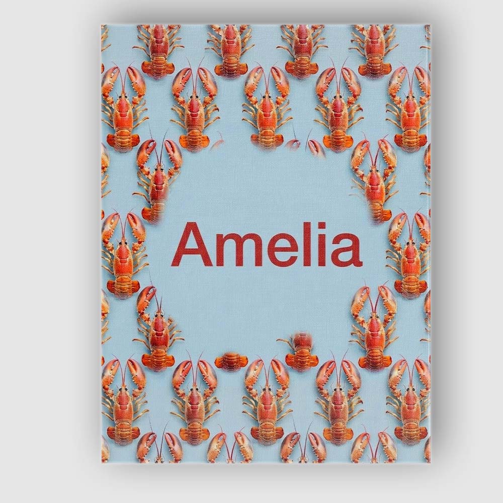 Personalised Name Realistic Lobster Seamless Custom Bespoke  Contemporary Display Canvas Wall Art Print Decor Picture Ready to Hang