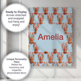 Personalised Name Realistic Lobster Seamless Custom Bespoke  Contemporary Display Canvas Wall Art Print Decor Picture Ready to Hang