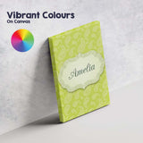 Personalised Name Green Paisley Floral Custom  Modern Room Accent Elegant Feature Canvas Wall Art Print Decor Picture Ready to Hang