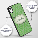 Green Paisley Bandana Floral Ornamental Seamless Custom Name Protective Phone Case Mobile Cover Durable Everyday Smartphone Shock Resistant
