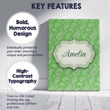 Personalised Name Green Paisley Bandana Custom  Modern Room Accent Elegant Feature Canvas Wall Art Print Decor Picture Ready to Hang