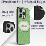 Green Paisley Bandana Floral Ornamental Seamless Custom Name Protective Phone Case Mobile Cover Durable Everyday Smartphone Shock Resistant