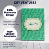 Personalised Name Rich Emerald Paisley Custom  Modern Room Accent Elegant Feature Canvas Wall Art Print Decor Picture Ready to Hang