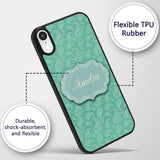 Turquoise Paisley Ornamental Bandana Seamless Custom Name Protective Phone Case Mobile Cover Durable Everyday Smartphone Shock Resistant