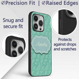 Turquoise Paisley Ornamental Bandana Seamless Custom Name Protective Phone Case Mobile Cover Durable Everyday Smartphone Shock Resistant