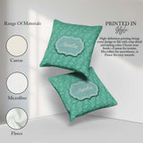 Custom Name Turquoise Paisley Bandana Seamless Pattern Name Cute Square Filled Cushion Throw Pillow Sofa Bed Home Decor Zip Washable UK Made