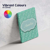 Personalised Name Turquoise Paisley Ornamental Bandana Seamless Creative Decorator Style Canvas Wall Art Print Decor Picture Ready to Hang