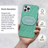Turquoise Paisley Ornamental Bandana Seamless Custom Name Protective Phone Case Mobile Cover Durable Everyday Smartphone Shock Resistant