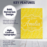 Personalised Name Yellow Paisley Bandana Custom  Unique Gift Idea Elegant Feature Canvas Wall Art Print Decor Picture Ready to Hang