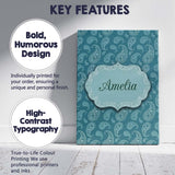 Personalised Name Dark Teal Paisley Floral Custom  Unique Gift Idea Elegant Feature Canvas Wall Art Print Decor Picture Ready to Hang