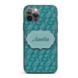 Teal Paisley Ornamental Floral Seamless Pattern Custom Name Protective Phone Case Mobile Cover Durable Everyday Smartphone Shock Resistant