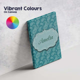 Personalised Name Teal Paisley Ornamental Custom  Unique Gift Idea Elegant Feature Canvas Wall Art Print Decor Picture Ready to Hang