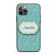 Rich Teal Paisley Classic Ornamental Seamless Custom Name Protective Phone Case Mobile Cover Durable Everyday Smartphone Shock Resistant
