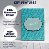 Personalised Name Muted Teal Paisley Custom Premium Decorative Design Modern Room Accent Canvas Wall Art Print Decor Picture Ready to Hang