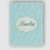 Personalised Name Soft Aqua Paisley Decorative Bandana Seamless Creative Decorator Style Canvas Wall Art Print Decor Picture Ready to Hang