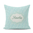 Custom Name Soft Aqua Paisley Decorative Bandana Seamless Design Square Filled Cushion Throw Pillow Sofa Bed Home Decor Zip Washable UK Made