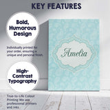 Personalised Name Soft Aqua Paisley Decorative Bandana Seamless Creative Decorator Style Canvas Wall Art Print Decor Picture Ready to Hang