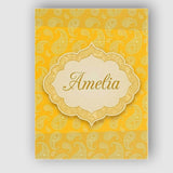 Personalised Name Yellow Paisley Bandana Custom  Unique Gift Idea Elegant Feature Canvas Wall Art Print Decor Picture Ready to Hang