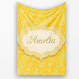 Yellow Paisley Bandana Style Seamless Pattern Ornamental Name Cute  Personalised Custom Name Super Soft Fleece Blanket Bed Sofa Throw