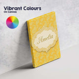 Personalised Name Yellow Paisley Bandana Custom  Unique Gift Idea Elegant Feature Canvas Wall Art Print Decor Picture Ready to Hang