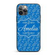 Rich Blue Paisley Vintage Bandana Printed Design Custom Name Protective Phone Case Mobile Cover Durable Everyday Smartphone Shock Resistant