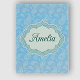 Personalised Name Light Aqua Paisley Custom Premium Decorative Design Modern Room Accent Canvas Wall Art Print Decor Picture Ready to Hang