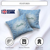 Custom Name Cool Blue Paisley Decorative Bandana Seamless Design Square Filled Cushion Throw Pillow Sofa Bed Home Decor Zip Washable UK Made