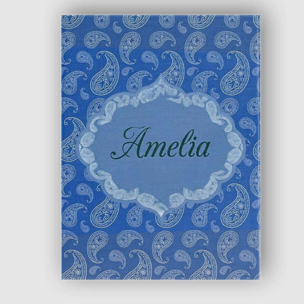Personalised Name Elegant White Paisley Custom  Unique Gift Idea Modern Room Accent Canvas Wall Art Print Decor Picture Ready to Hang