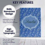 Personalised Name Elegant White Paisley Custom  Unique Gift Idea Modern Room Accent Canvas Wall Art Print Decor Picture Ready to Hang