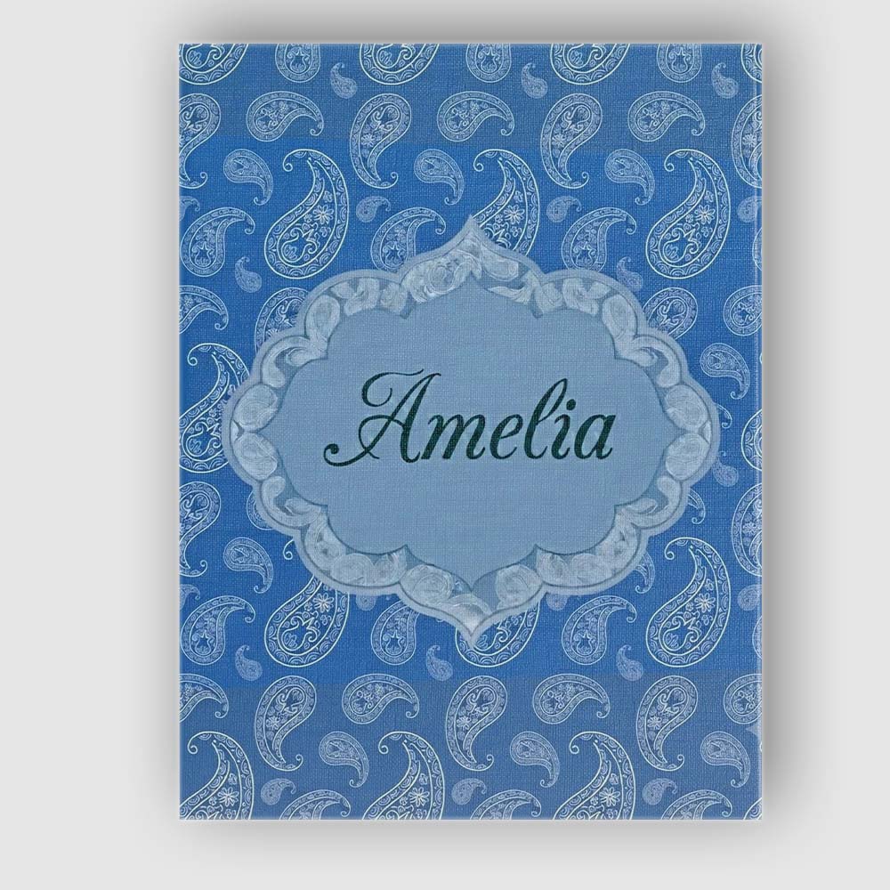 Personalised Name Intricate White Paisley Custom  Unique Gift Idea Elegant Feature Canvas Wall Art Print Decor Picture Ready to Hang