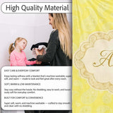 Delicate White Paisley Pattern on Bright Yellow Background Seamless  Personalised Custom Name Super Soft Fleece Blanket Bed Sofa Throw