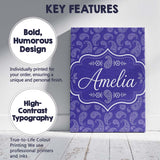 Personalised Name Stylish White Paisley Custom  Modern Room Accent Elegant Feature Canvas Wall Art Print Decor Picture Ready to Hang