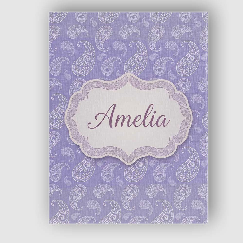 Personalised Name Classic White Paisley Custom  Modern Room Accent Elegant Feature Canvas Wall Art Print Decor Picture Ready to Hang