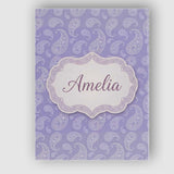 Personalised Name Classic White Paisley Custom  Modern Room Accent Elegant Feature Canvas Wall Art Print Decor Picture Ready to Hang