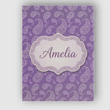 Personalised Name Ornamental White Paisley Custom  Unique Gift Idea Elegant Feature Canvas Wall Art Print Decor Picture Ready to Hang