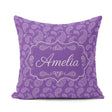 Custom Name Traditional Paisley Floral Design on Deep Background Square Filled Cushion Throw Pillow Sofa Bed Home Decor Zip Washable UK Made
