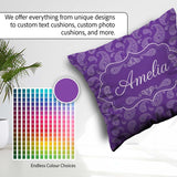 Custom Name Traditional Paisley Floral Design on Deep Background Square Filled Cushion Throw Pillow Sofa Bed Home Decor Zip Washable UK Made