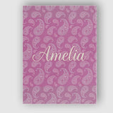 Personalised Name Ornate White Paisley Custom  Modern Room Accent Elegant Feature Canvas Wall Art Print Decor Picture Ready to Hang