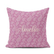 Custom Name Ornate White Paisley Design on Warm Mauve Background Square Filled Cushion Throw Pillow Sofa Bed Home Decor Zip Washable UK Made