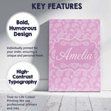 Personalised Name Stylish White Paisley Custom  Modern Room Accent Elegant Feature Canvas Wall Art Print Decor Picture Ready to Hang