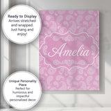 Personalised Name Stylish White Paisley Custom  Modern Room Accent Elegant Feature Canvas Wall Art Print Decor Picture Ready to Hang