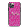 Elegant White Paisley Floral Pattern on Bright Custom Name Protective Phone Case Mobile Cover Durable Everyday Smartphone Shock Resistant