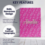 Personalised Name Elegant White Paisley Custom  Unique Gift Idea Modern Room Accent Canvas Wall Art Print Decor Picture Ready to Hang
