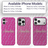 Elegant White Paisley Floral Pattern on Bright Custom Name Protective Phone Case Mobile Cover Durable Everyday Smartphone Shock Resistant