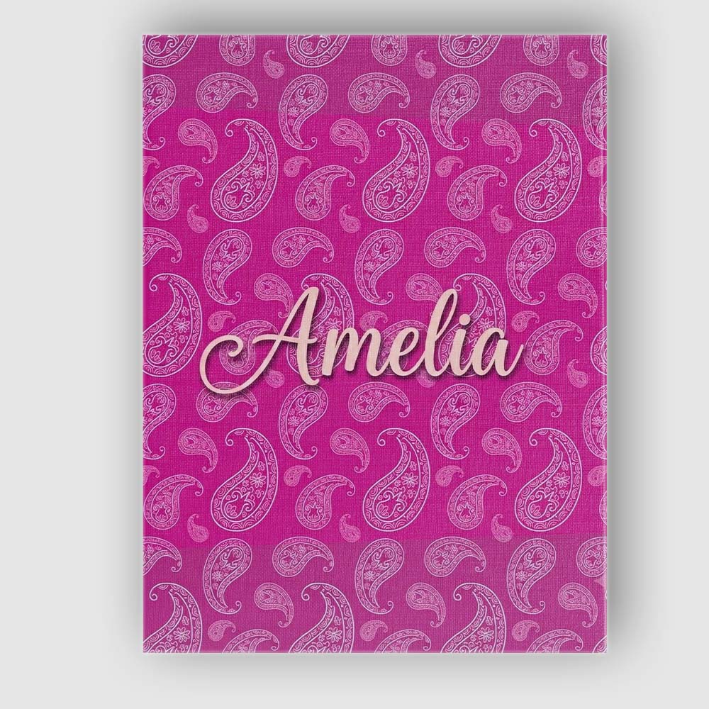 Personalised Name Classic White Paisley Custom  Modern Room Accent Elegant Feature Canvas Wall Art Print Decor Picture Ready to Hang