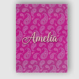 Personalised Name Classic White Paisley Custom  Modern Room Accent Elegant Feature Canvas Wall Art Print Decor Picture Ready to Hang