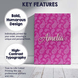 Personalised Name Classic White Paisley Custom  Modern Room Accent Elegant Feature Canvas Wall Art Print Decor Picture Ready to Hang