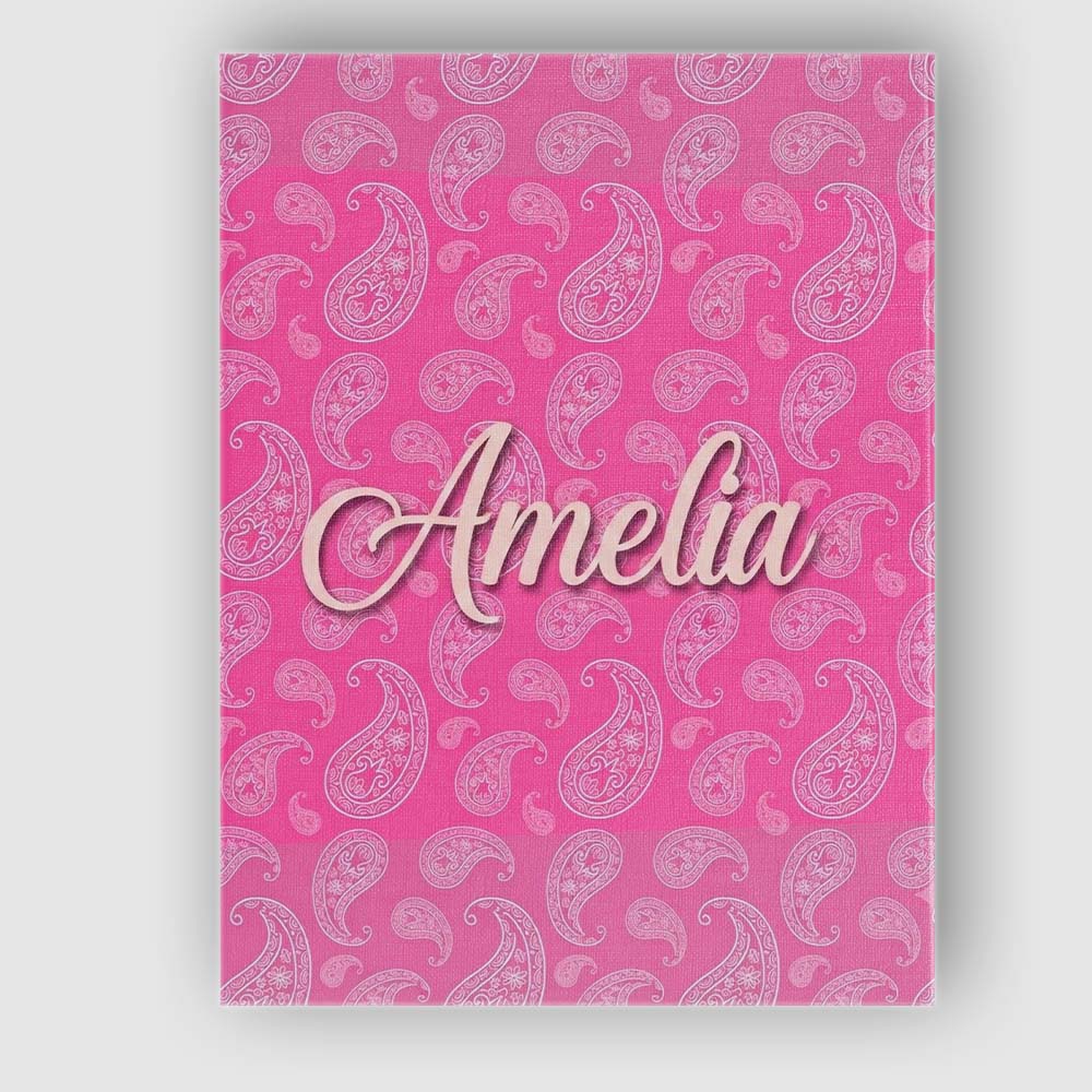 Personalised Name Elegant White Paisley Custom  Unique Gift Idea Modern Room Accent Canvas Wall Art Print Decor Picture Ready to Hang